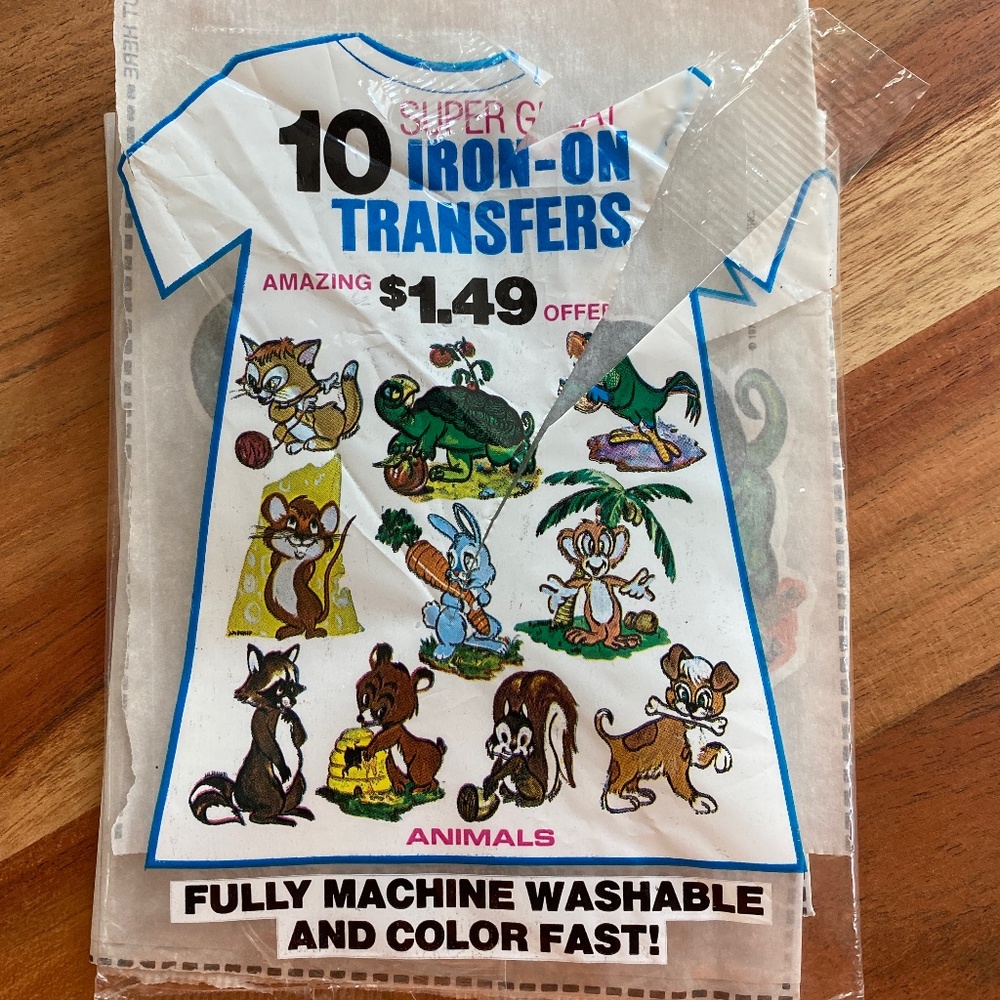 Vintage1970’s iron on transfers